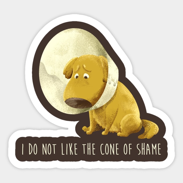 I do not like the cone of shame Sticker by moonsia